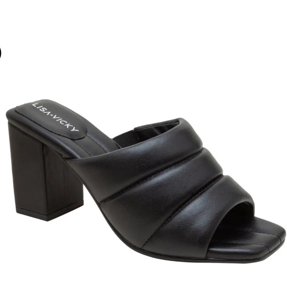lisa vicky Shoes - Lisa Vicky Very Sandal Black Sheep Nappa Quilted Puffer